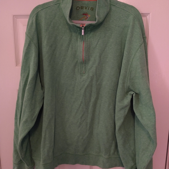 Orvis Green Quarter Zip Pullover Sweater Men's sz XXL. - Picture 3 of 6
